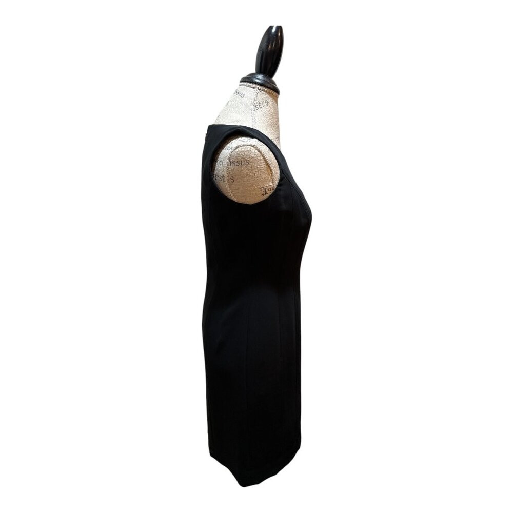 Petite Sophisticate Size 4P Black Sleeveless Round Neck Lined Sheath Dress - Picture 5 of 10